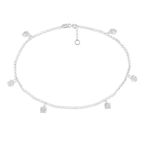 Pulseira De Prata 925 Pingentes De Zircônia