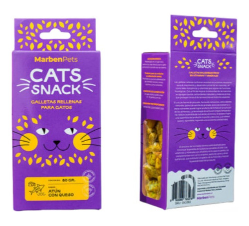 Cats Snack Galletas Rellenas Atún Con Queso 80gr