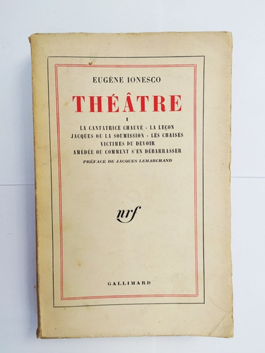 Eugene Ionesco Thetre I En Frances Gallimard Lemarchand