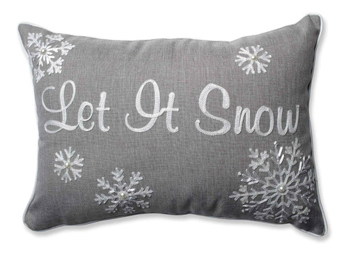 Cojín Rectangular Let It Snow, Gris