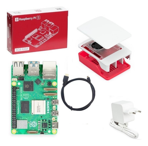 Kit Raspberry Pi 5 Pi5 B 8gb Fonte Case  + Nota Fiscal