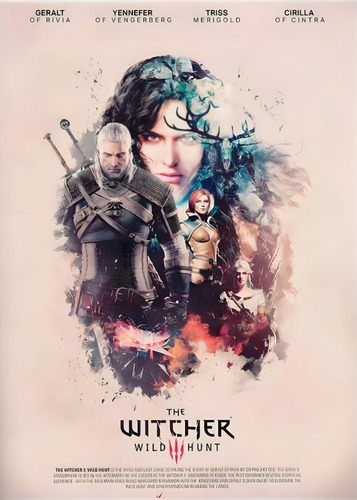 215# Cuadro 30x40 The Witcher Vinilo Mdf Listo P/ Colgar