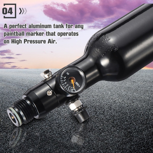 Imagen 9 de 9 de 0.38l Paintball Pcp Tank 4500 Psi Regulador