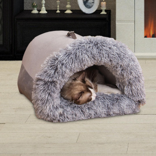 Nido De Gato Semicerrado, Cama Para Gatos, Suministros Gris
