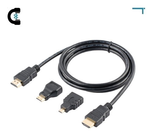 Cable Kit Hdmi 1.5 M Micro Mini Hdmi 3 En 1