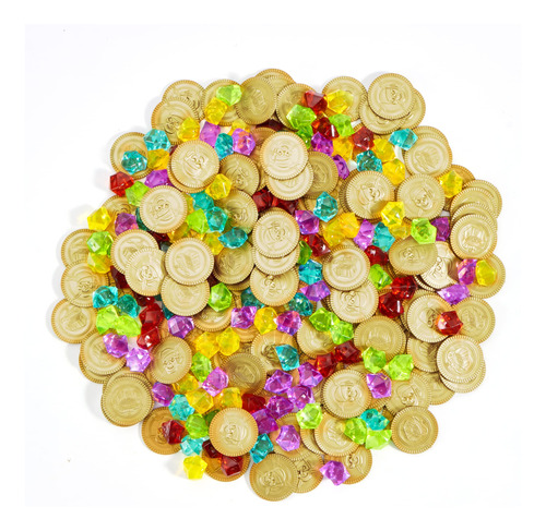 Monedas De Plastico Decorativa Para Fiesta De Piratas 288 Pz