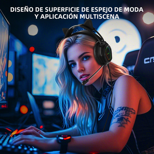 Audífonos Voistek V10 Para Juegos De 3,5 Mm Con Micrófono Color Negro