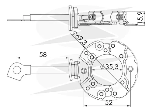 Porta Escova Motor Partida Hb20 2016 2017 2018 Unifap 55894