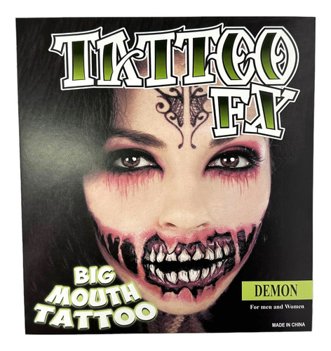 Pegatina Boca Grande Tattoo Halloween Maquillaje Terror 