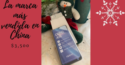 Oppo A16, Tri Cámara, 4gbram, 64gb Rom. Solo Clientes Telcel (Usado)