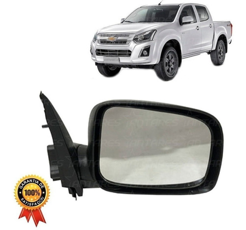 Espejo Izquierdo Para Chevrolet Dmax 2005-14 Manual Negro