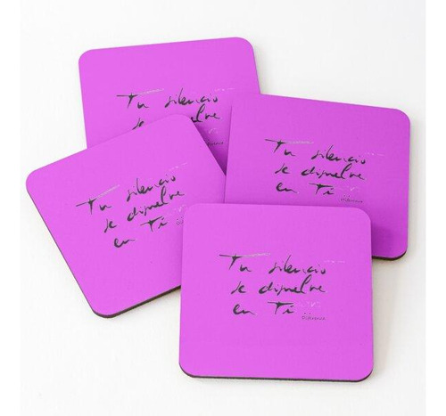 Set Posavasos Tu Silencio ! Poemas Dibujados... Calidad Prem