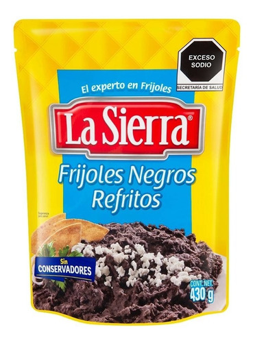 Frijoles Negros La Sierra Refritos En Bolsa 430 Gr