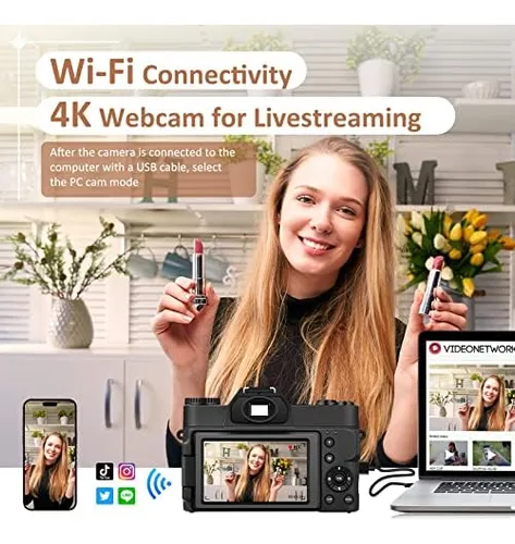 Venoal Digital Camera 4k, Camera Vlogging For Y Camera For Y