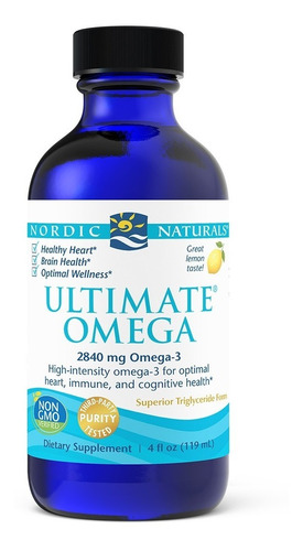 Imagen 1 de 1 de Ultimate Omega Líq. Limón 2840 Mg 119 Ml | Nordic Naturals
