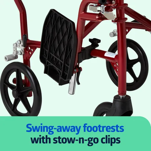 Silla De Ruedas Medline Ultraliviana 19 Pulgadas Rojo Mmg