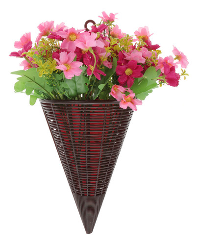 Cesta Colgante De Pared Con Flores Artificiales Para Colgar