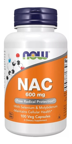 Now Foods Nac 600mg N Acetilcisteina 100 Capsulas Importado