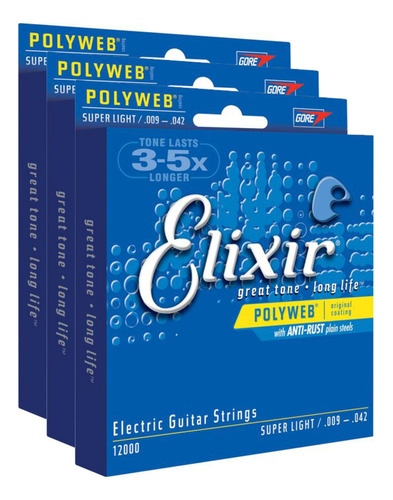 Conjunto Elixir Super Light Electrico Strings (poly