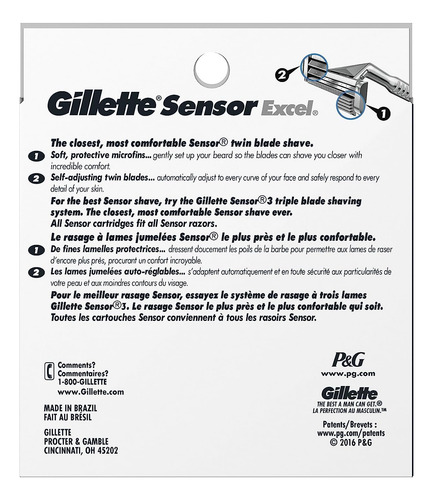 Recambios Para Cuchillas De Afeitar Gillette Sensor Excel Pa