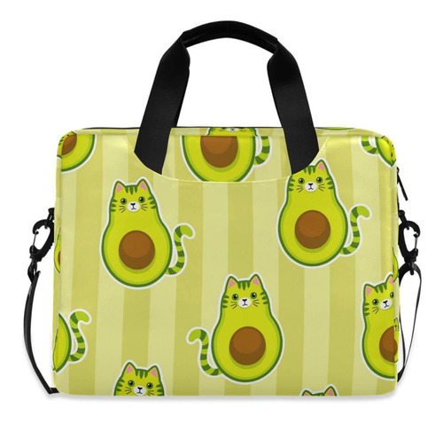 Sletend Aguacate Dibujo Animado Gato 15,7  Funda Para Bolsa