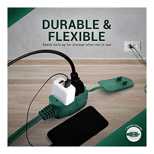 Cable De Extensión Verde De 15 Pies Para Árbol De Navidad, 3