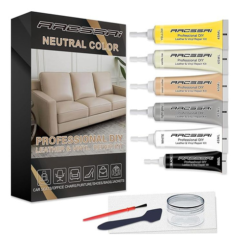 Kit Completo Reparacion De Cueros De Sillones, Sofa Neutral 