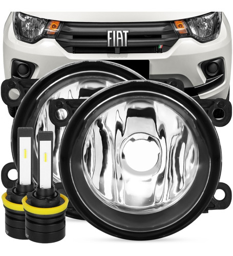 Par Farol Milha Mobi 2016 17 A 2021 Auxiliar + Kit Ultra Led