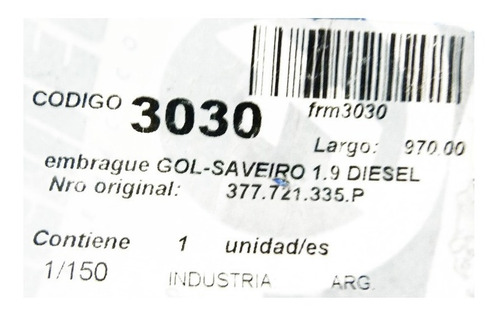 Imagen 7 de 7 de Guaya De Embrague Volkswagen Gol Saveiro 1.8