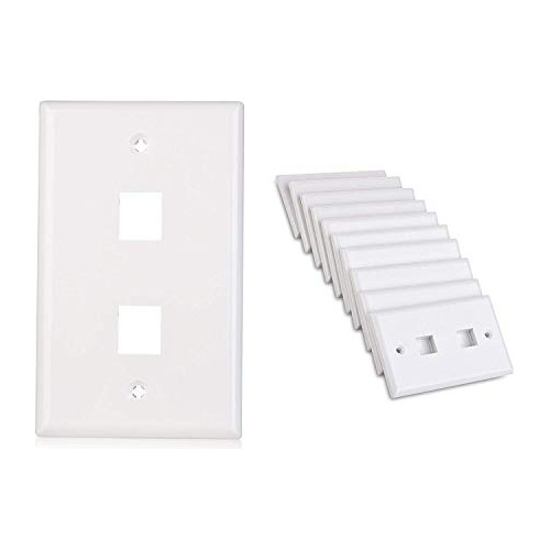 10-pack Low Profile 2-port Keystone Jack Wall Plate In ...