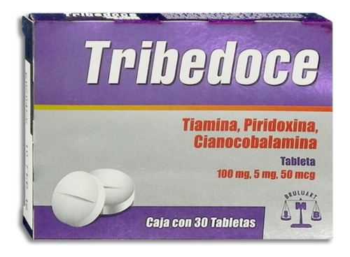 Tribedoce Tiamina Piridoxina Cianocobalamina Con 30 Tabletas