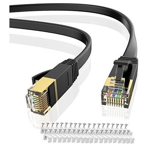 Cable Ethernet Cat 7 De 25 Pies, Blindado De 10 Gbps 600 Mhz