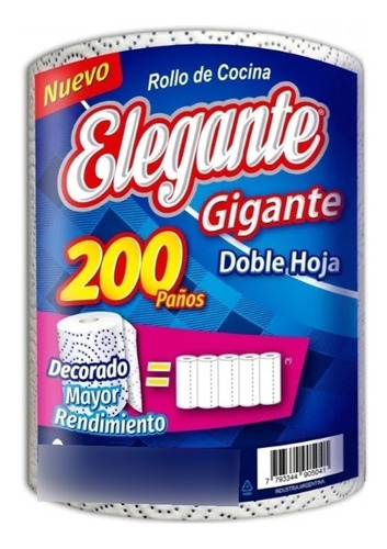 8 Rollos De Cocina Elegante Decorado 200 Paños Doble Hoja