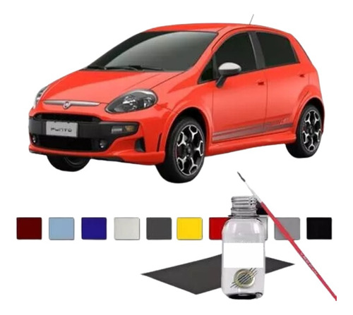 Tinta Tira Risco Retoque Auto Fiat Cor Vermelho Modena