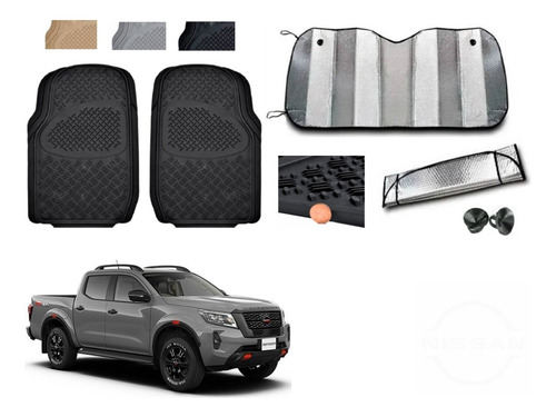 Par Tapetes Gruesos + Sombra Nissan Frontier 2021 A 2026 Negro