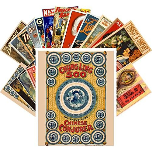 24 Tarjetas Postales Vintage De Chung Lung Magician Sho...
