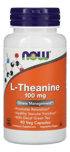 Now Foods L-theanine 100 Mg C/té Verde Descafeinado Sfn Sabor NA