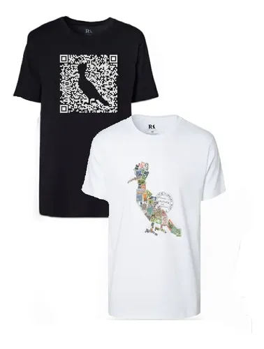 Kit 2 Camisetas Algodão Estampa Pica-pau Reserva Branco P