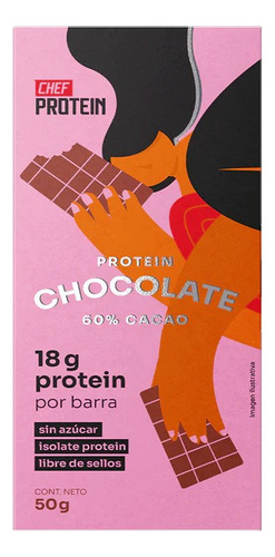 X3 Barra De Chocolate Chef Protein 18g 60%cacao Sin Azucar  