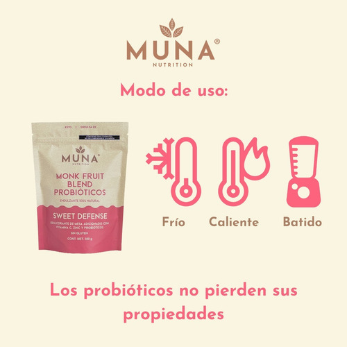 Muna Monk Fruit Con Probióticos Endulzante Fruta Del Monje