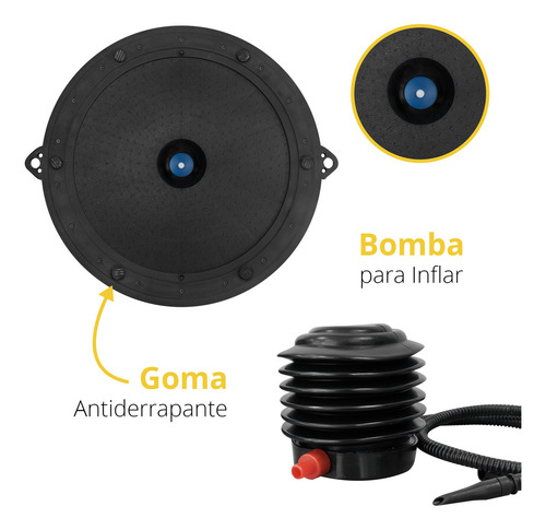 Pelota Entrenador De Equilibrio Tipo Bosu 63 Cm C/ Bomba Color Azul