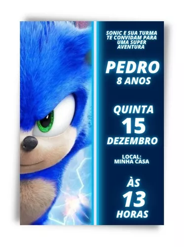 Sonic - Convite Personalizado 10x7