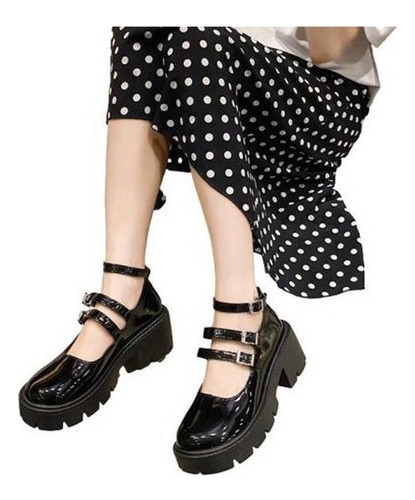 Zapatos De Plataforma Mary Jane Vintage Lolita For Mujer Ta