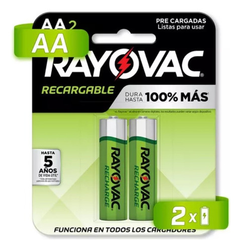 Pilas Recargables Rayovac Aa 1350mah - Blister X 2 Unidades