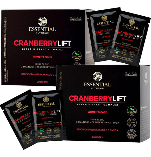 Kit 2 Cranberry Lift Essential Nutrition 20 sachês