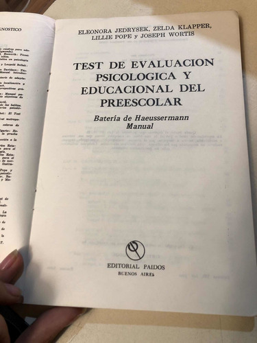 Test De Evaluación Psicológica Y Educcional Del Preescolar (Usado)