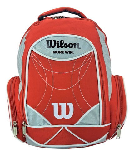 Mochila Escolar Wilson Casual Con 5 Compartimientos(if12794) Rojo Liso