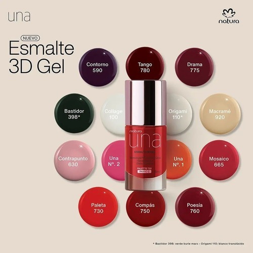 Esmalte 3d Gel Natura Una Vegano Hipoalergenico Color Tango 780