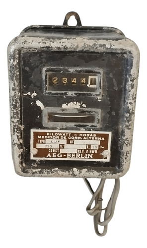 Medidor De Corriente Alterna Antiguo Aeg-berlin Ljf Kw/h (Usado)