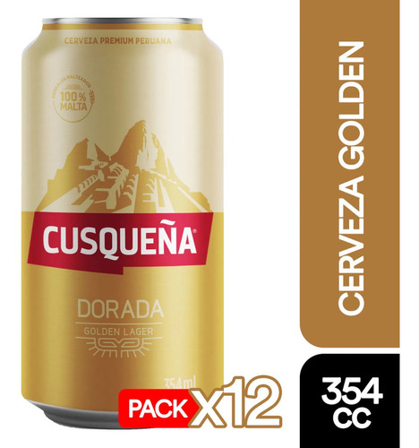 Cerveza Cusquena Dorada Golden Lager 354ml 24 Latas